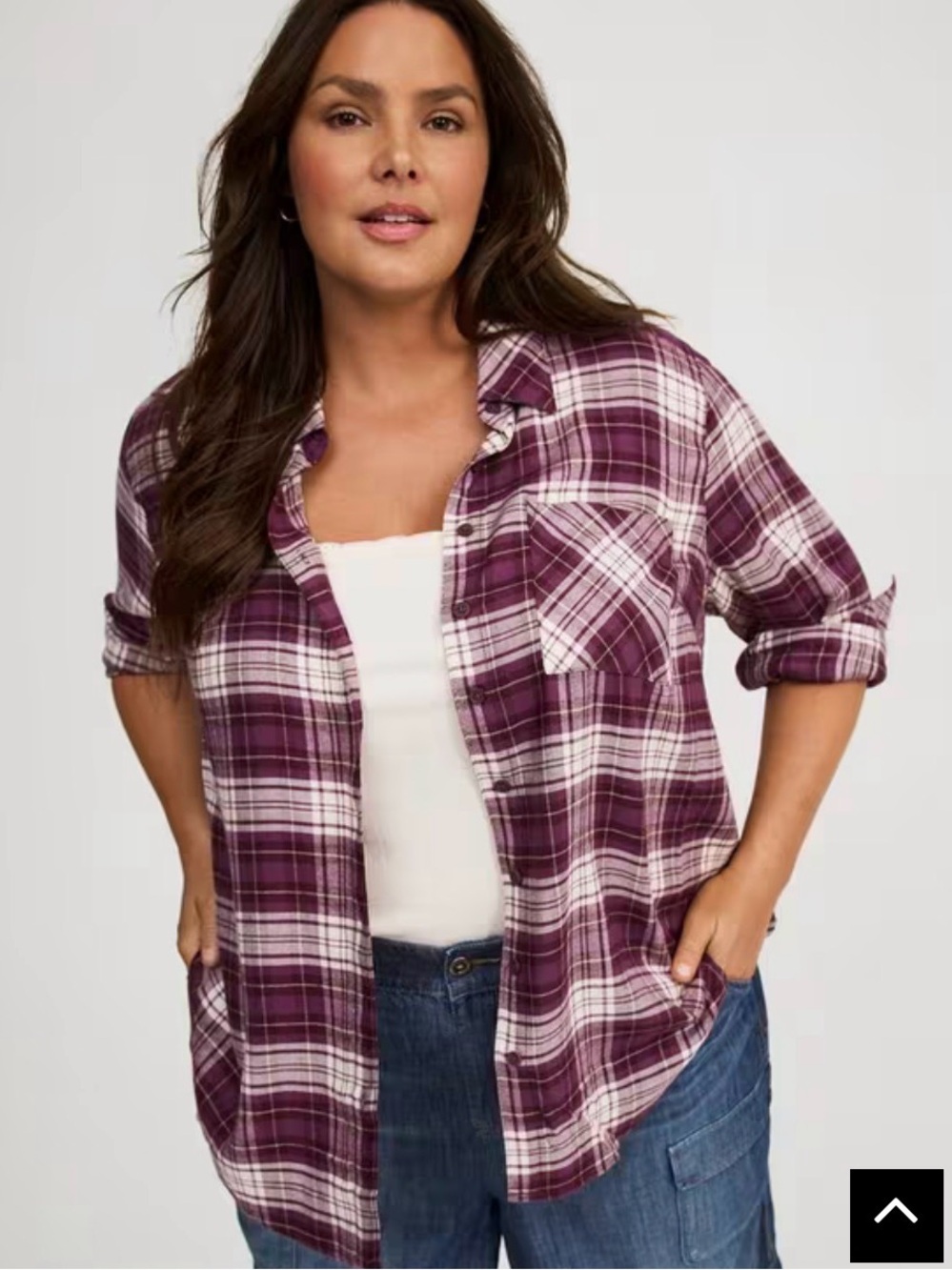 Torrid plum soft button plaid shirt 4X / 26W NWOT